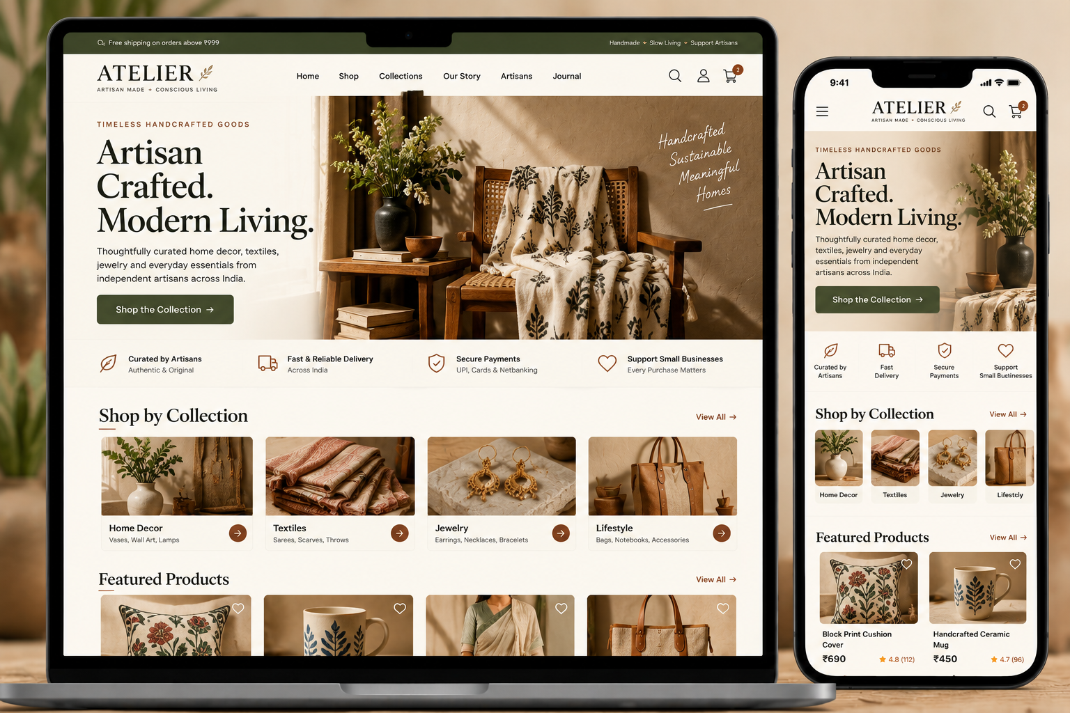 Atelier storefront template preview